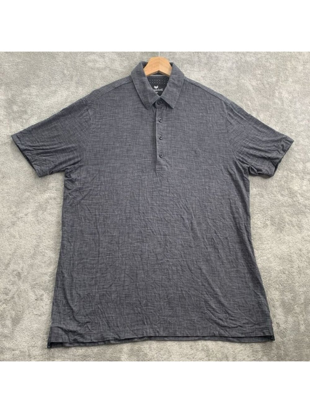 Butter Cloth Polo Shirt Mens Medium Gray Performance Icy Bamboo Logo Regular